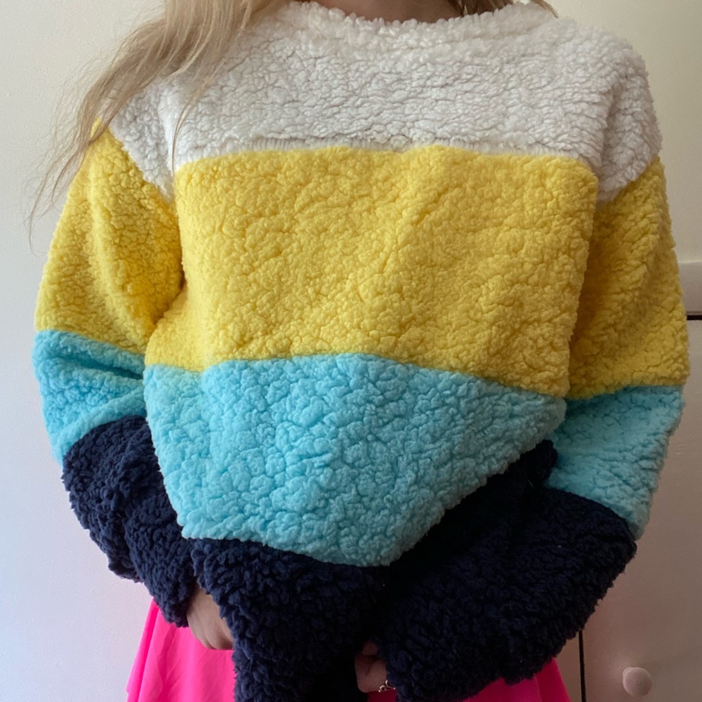 oversized sherpa sweatshirt